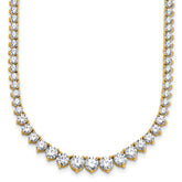 14k 15 carat Lab Grown Diamond VS/SI+ G+ Complete Round 16 inch Graduated Tennis Necklace